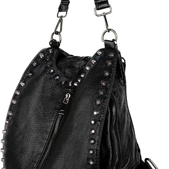 Jewelry | Women Backpack Purse Pu Washed Leather Rivet  display picture 1